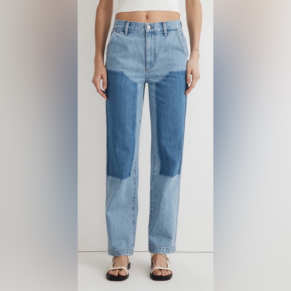 Madewell Women's The Perfect Vintage Straight Jean - Blue and Light Blue